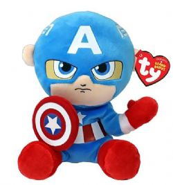 PELUCHE TY MARVEL SOFT - CAPITAINE AMERICA PETIT 8